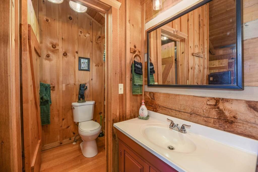 View! Cozy, Private, Fireplace, Hot Tub Log Cabin, Honeymoon! เซอเวียร์วีล ภายนอก รูปภาพ
