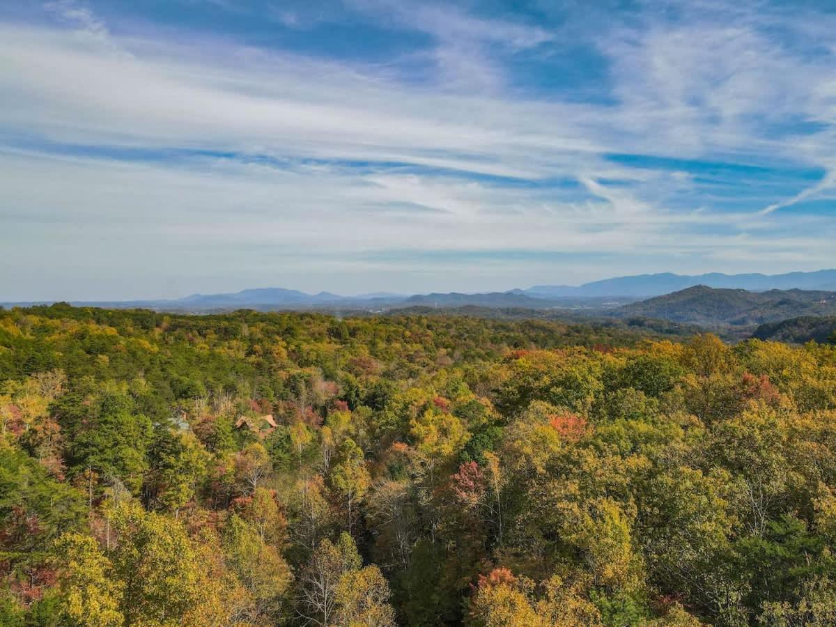 View! Cozy, Private, Fireplace, Hot Tub Log Cabin, Honeymoon! เซอเวียร์วีล ภายนอก รูปภาพ